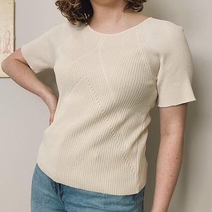 Vintage Kasper Cream Sweater Blouse